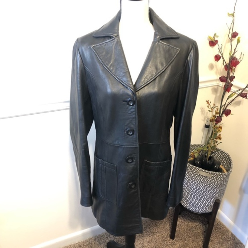Sonoma Lambskin Leather Long Sleeve Jacket M